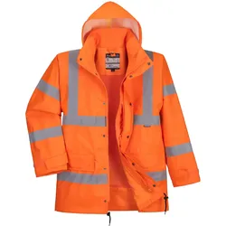 Warnschutz Regenjacke "RT63" Bahn orange - XL - Orange