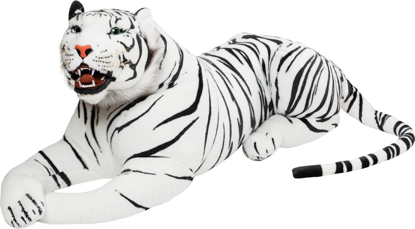 Brubaker Enorme Witte Tijger met Tanden, Pluche Knuffel, 130 cm