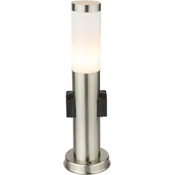 Außen Steh Leuchte Fernbedienung Edelstahl Stand Lampe Garten Hof Strahler dimmbar im Set inkl. RGB LED Leuchtmittel