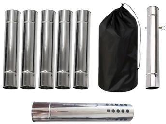 Uplift Picks Stainless Steel Stove Pipe Extension Kit Wood Stove Flue Chimney Pipe Set 6pcs silver w Valve