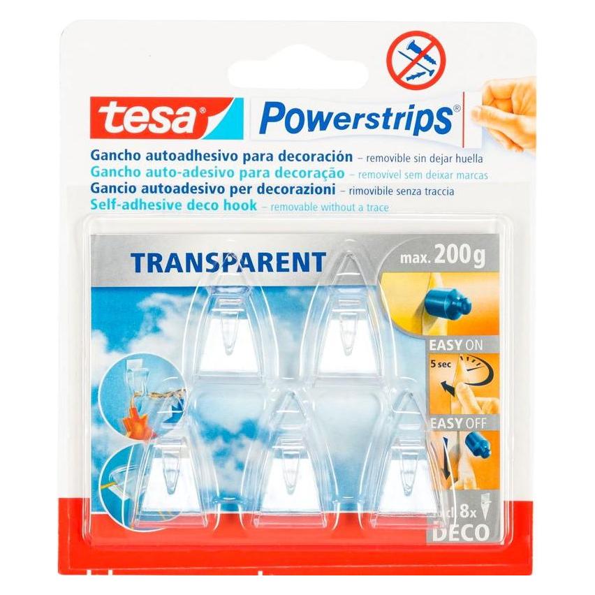 tesa Powerstrips Haken Transparent 5 Stk. (58900-00014-21)