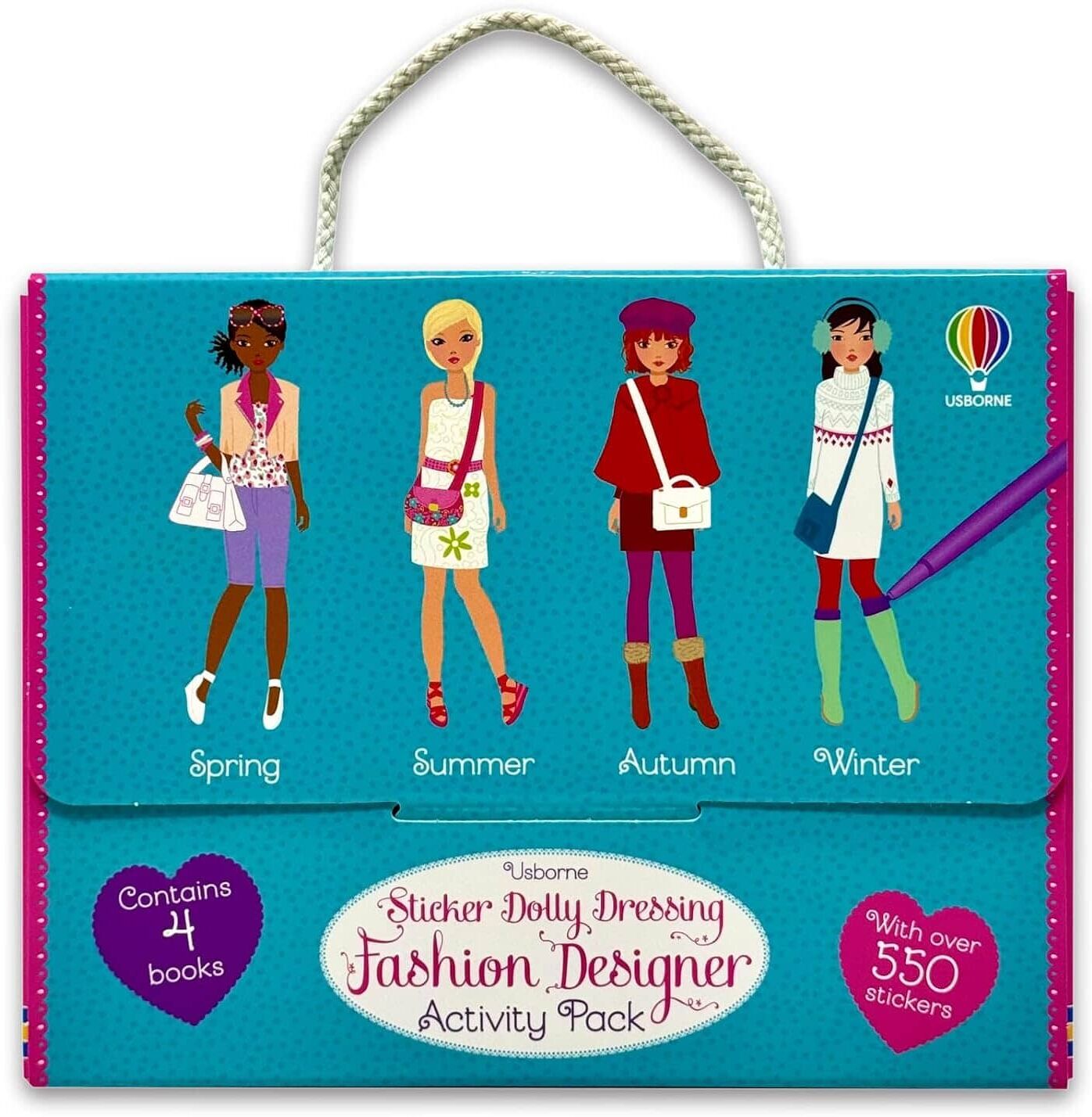 Usborne: Sticker Dolly Dressing Fashion Designer Activity Pack By Fiona Watt 4 Books Collection Box Set - Ages 7+ - Paperback Usborne Publishing Ltd