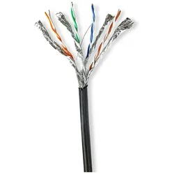 Nedis Netzwerk-Kabel Rollen CAT7 Solid S/FTP Kupfer 100.0 m Aussenbereich Rund PE (S/FTP, CAT7, 100 m), Netzwerkkabel