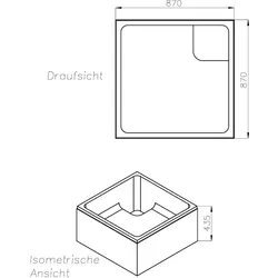 Neuesbad Wannenträger für Standard tief 90x90x28 SD20030