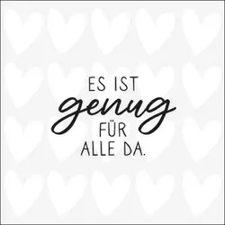 Ambiente 20 Servietten Papier 33x33cm 3-lag - hochwertige Einweg Papierservietten Spruch Es ist genug für alle da Tischdeko Essen Frühstück Mittagessen Party