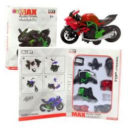 Lean Toys Motorrad zum Zusammenbauen, Schrauben, Metall, 1:14, DIY, Grün-Rot (67992610)