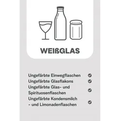 Hardwex Mülltonnenaufkleber für Weißglas