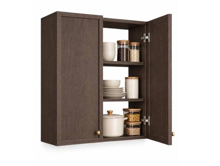 Küchen-Wandaufbewahrungsschrank, Vorratsorganizer, Schwebender Wandschrank Aluminium, Soft-Close-Scharniere, für Küche, Esszimmer, Vorratskammer, Hotel und Restaurant(24in/60cm)