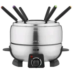 EVA Inox Elektrisches Fondue 9, Fondue Set, Schwarz, Silber