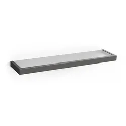 Zack Badablage Linea graphite, gefrostetes Glas grau, Designer Zack Design, 46.5x3x13.2 cm