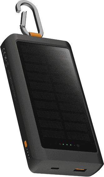 REACONDICIONADO Seminuevo Muy bueno Powerbank - Xtorm Go2 XG2S101, 10000 mAh, 1x USB-C, USB-A, 15W, Mosquetón y Panel Solar, Negro