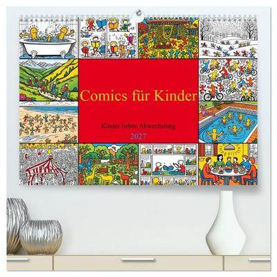 Comics für Kinder. Kinder lieben Abwechslung (hochwertiger Premium Wandkalender 2027 DIN A2 quer), Kunstdruck in Hochglanz