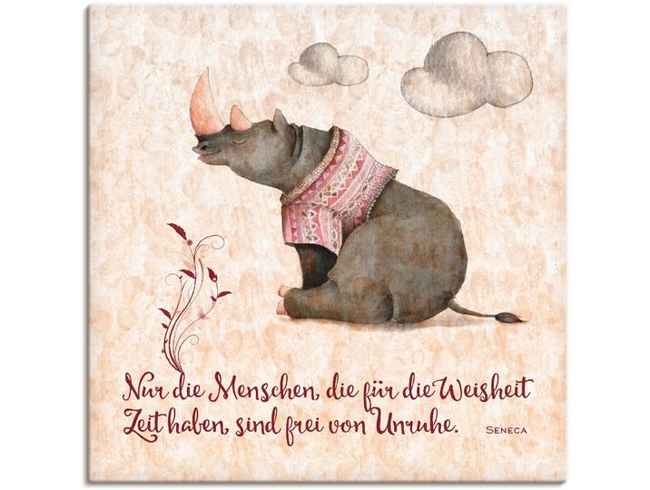 Leinwandbild ARTLAND Lebensweisheit Zeit , beige (farbe bild(er): naturfarben), B:40cm H:40cm, Bilder, Leinwandbild, auf Holzrahmen gespannt