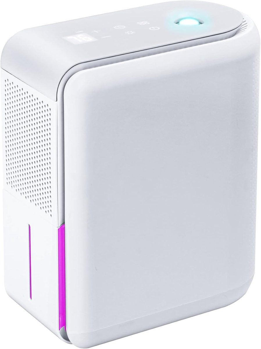 3-in-1 Kleine Luchtbevochtiger, Ontvochtiger en Luchtfilter met Ultrasonic Mister in Wit