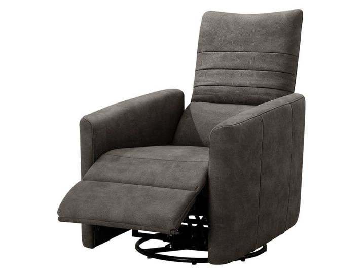 ERBA - Fauteuil Relax Manuel PushBack Tissu Gris Foncé