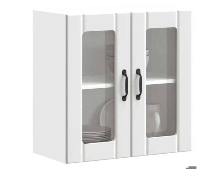 Meuble Haut cuisine Armoire rangement BONNIE Armoire murale de cuisine avec porte en verre Lucca blanc - BELLE M22889167