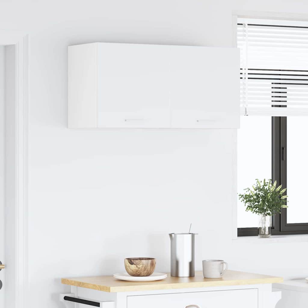 vidaXL Armoire suspendue 2 pc Blanc Bois d'ingénierie