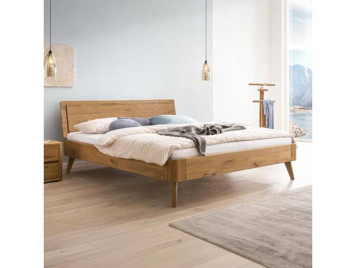 Bett Dosima Wildeiche Massivholz 140x200cm skandinavisch
