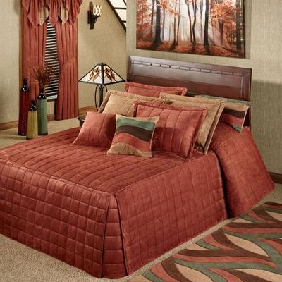 Touch of Class "Camden Grande Fitted Bedspread Russet, Queen 24"" drop, Russet"