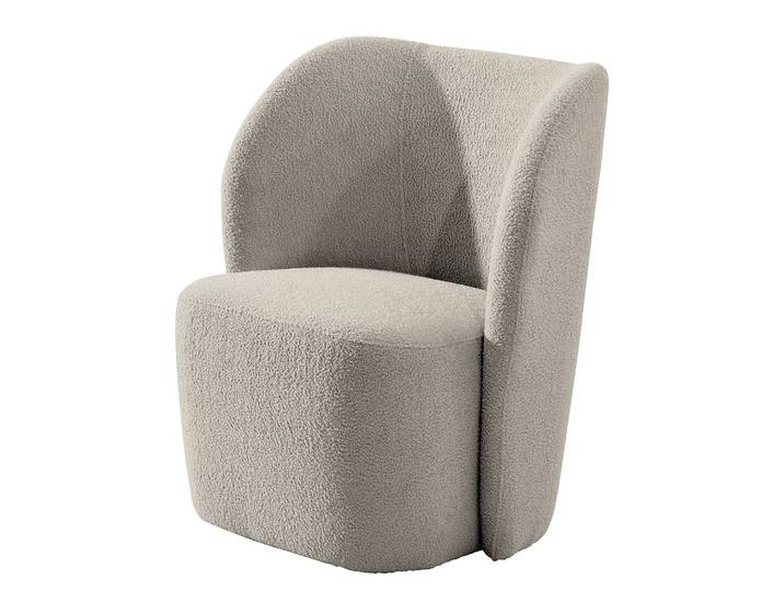 Fauteuil Nadolo Gris/Gris lumineux Tissu Bouclé Nola 75 x 78 x 49cm