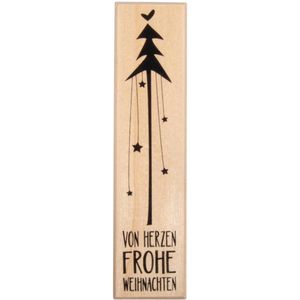 Rayher Motivstempel 29194000 Von Herzen, aus Holz, 3 x 12 cm, für Stempelkissen
