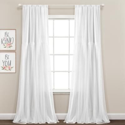 "Lush Decor Tulle Skirt Solid Window Curtain Panel Pair - 84"" x 40"""