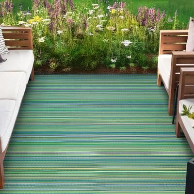 Alise Rugs Sundown Beach Stripe Indoor/Outdoor Area Rug