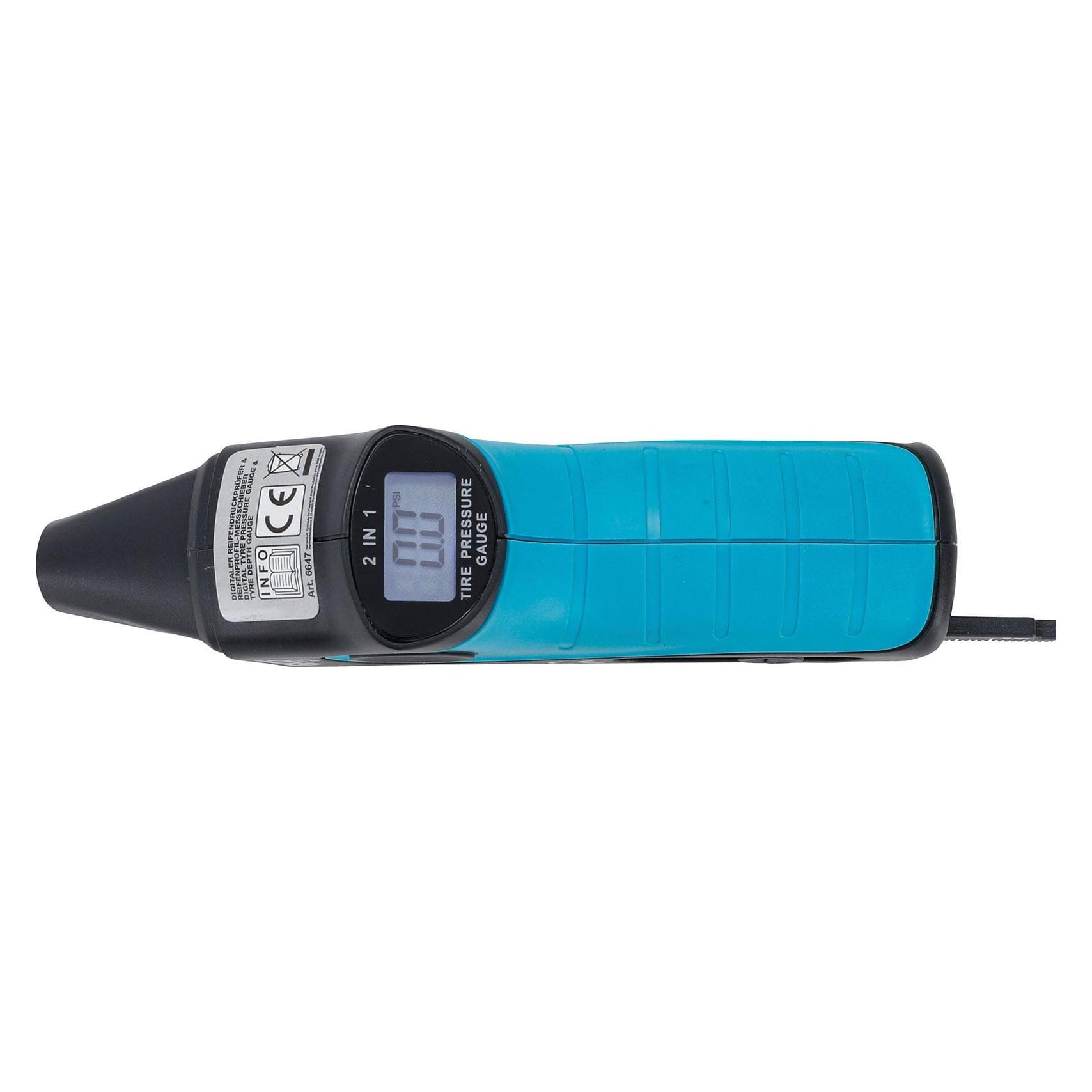 BGS Digitaler Reifendruckprüfer & Reifenprofil-Messschieber 2-IN-1 (6647)