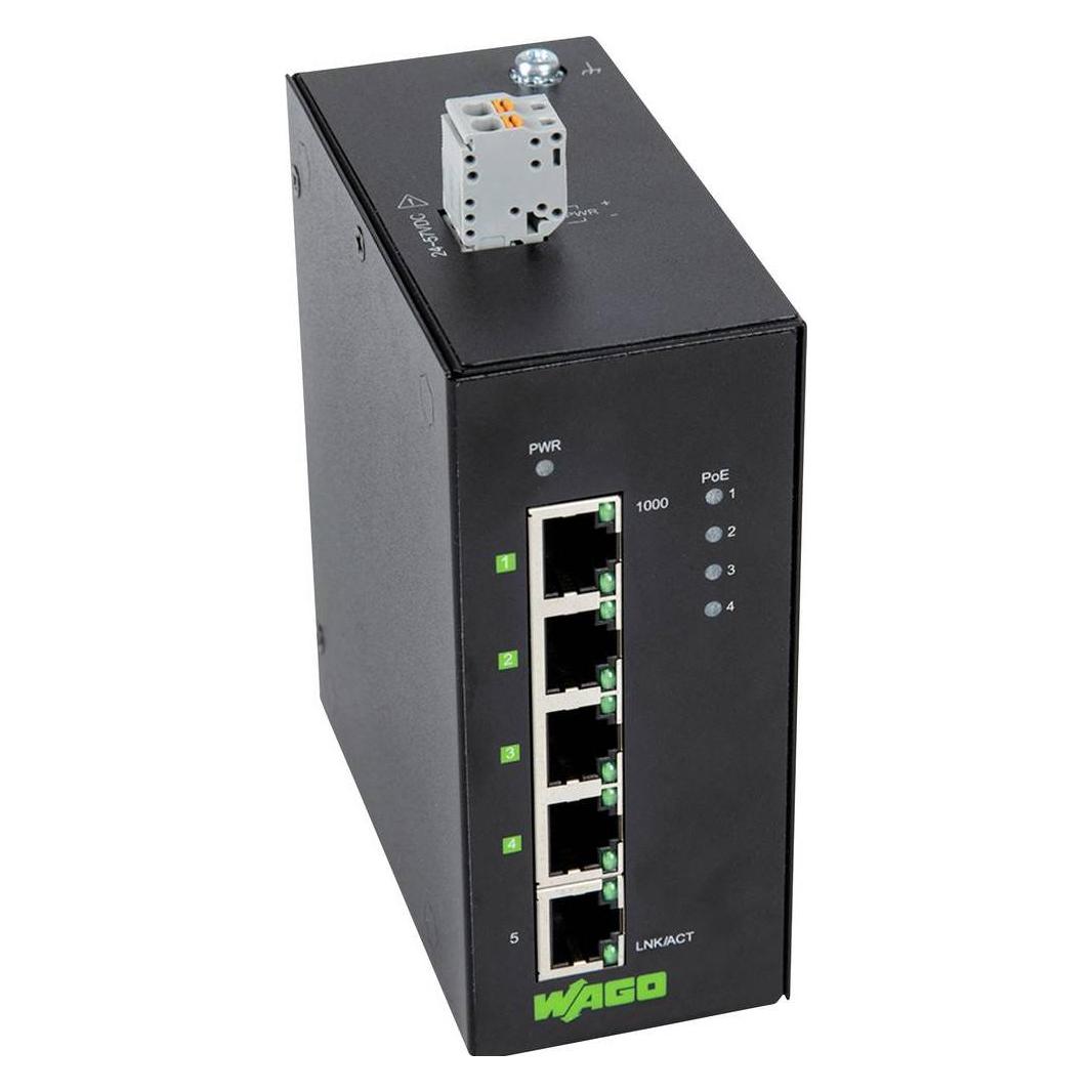 Wago 852-1411 - Switch 5-Port Gigabit Ethernet PoE+ - Switch - 1 Gbps (5 Ports) (852-1411/000-001)