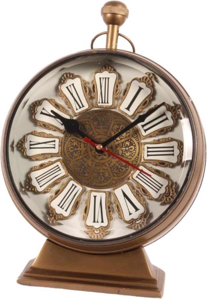 Baroque Tafelklok Alain - Goud - Brass - B/D/H: 27 x 21 x 13 cm