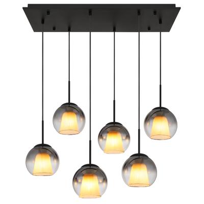 GLOBO LIGHTING Hängeleuchte "BARRY", schwarz, 6, H: 120cm, 1 Stk., Leuchten, Hängelampe/Pendelleuchte/Esszimmer/Wohnzimmer/Esstisch, Hängeleuchte