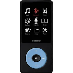 Lenco Xemio-860BU (8 GB), MP3 Player + Portable Audiogeräte, Schwarz, Blau