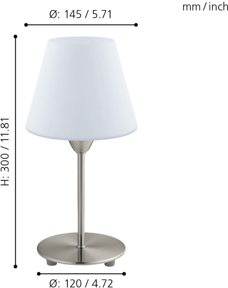 Eglo Lampe à poser nickel mat Blanc 10x10x10cm