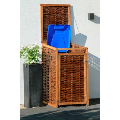 Mülltonnenbox DOBAR, braun (braun, dunkelbraun), B:70cm H:132cm T:83cm, Holzwerkstoff, Aufbewahrungsboxen, 240l, BxTxH: 70x83x132 cm