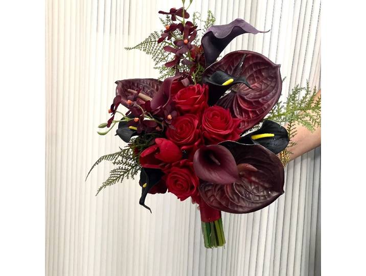 Bouquet de mariée certifié, sensation hydratante, super simulation de rose et de calla, photographie de mariage, certificat de mariée