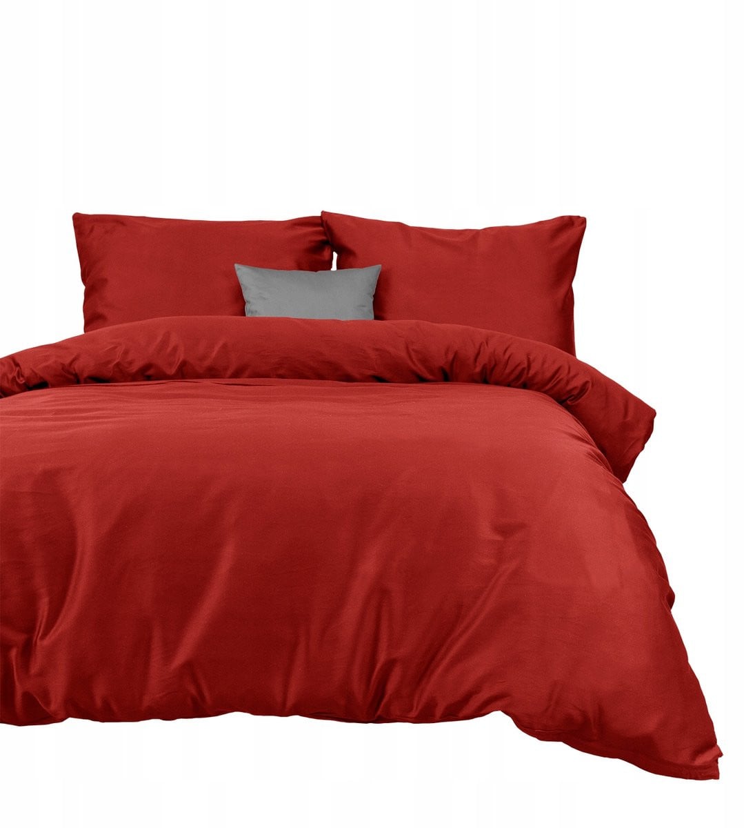 Katoenen Satine Dekbedovertrek Set Rood 180x200 cm