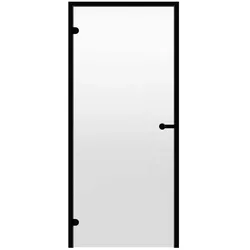 Saunatür Harvia Black Line - Schwarzes Aluminium / Glas Klar / 70 x 190