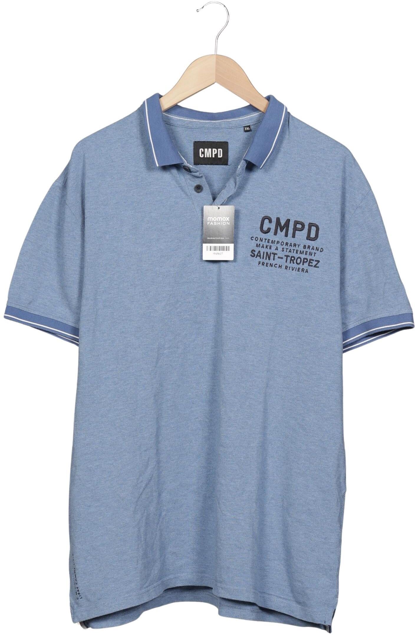 Camp David Herren Poloshirt, Hellblau, Gr. 3Xl, Baumwolle - Second Hand