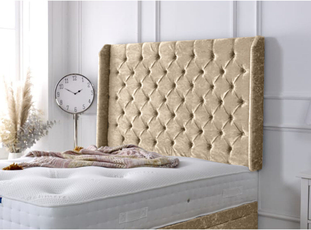 Mercer41 Upholstered Velvet Headboard Gold Single (3')