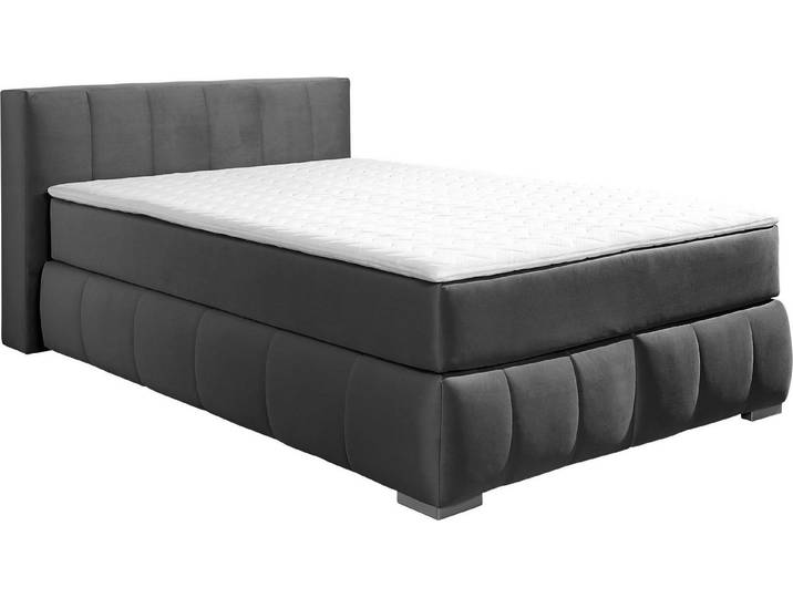Home affaire Boxspringbett Chelles, inkl. Topper, in XXL- Überlänge 220 cm, Unterbox mit feine Wölbung