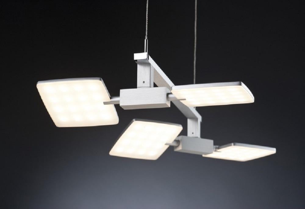 Paulmann Living Hanglamp Pad, LED, Aluminium Geborsteld/Chroom