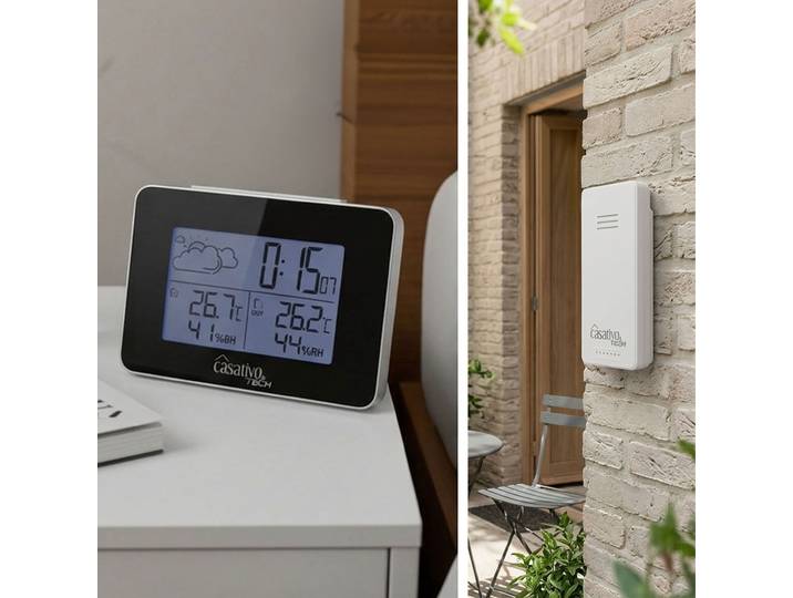 Funk Wetterstation mit Aussensor, Wettervorhersage & Funkwecker