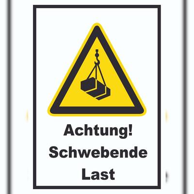 HB-Druck Achtung Schwebende Last A5 Rückseite selbstklebend Schild