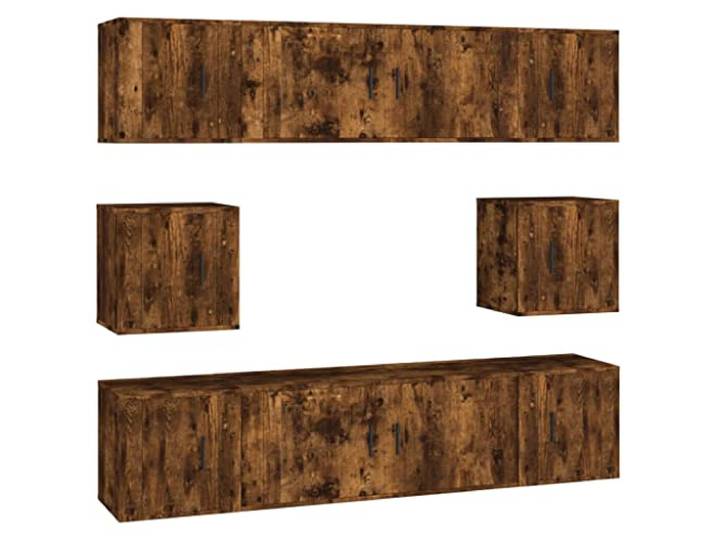 KTHLBRH TV-Möbel-Set, 8-teilig, Eiche Rauch, Holz, mehrschichtig Wanddesign, Mehrschichtholz, 2 Möbel 100 x 34,5 x 40 cm, 6 Möbel 40 x 34,5 x 40 cm, inkl. Handbuch