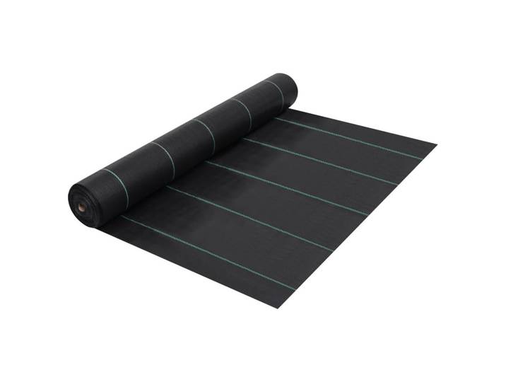 vidaXL Unkrautfolie 1/100 m, aus PP, Schwarz, 100x10000 cm, Gartenzubehör