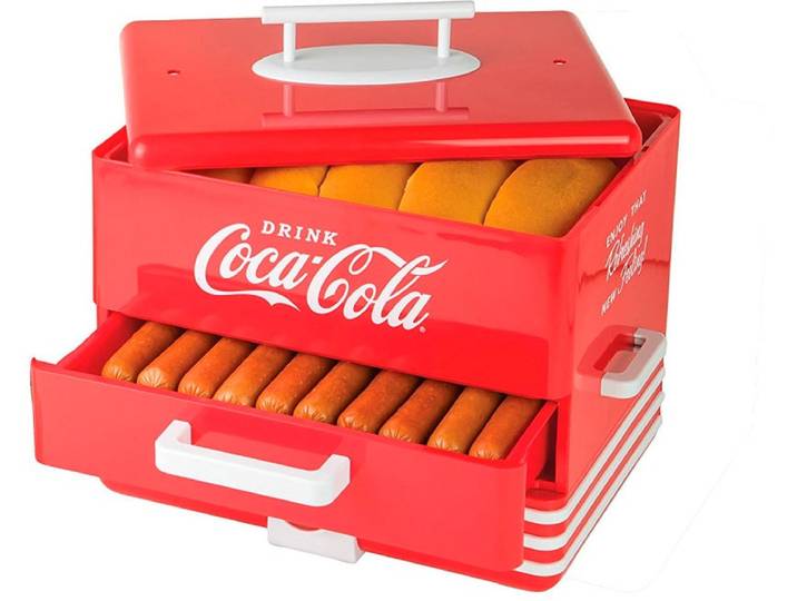 SALCO Hotdog-Maker Coca-Cola SHD-80CC , rot, B:27,5cm H:29,5cm T:19cm, Hot-Dog-Maker, Hotdog-Maker