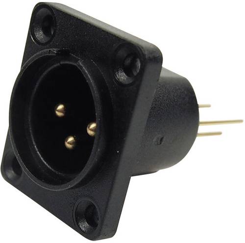 Cliff CP30061 XLR-Steckverbinder Flanschstecker, Kontakte gerade Polzahl: 3 Schwarz