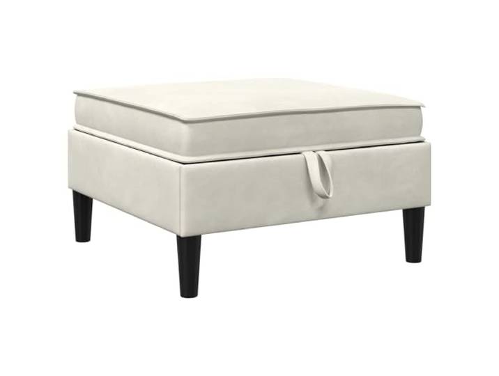 Favemtsl Sofa-Hocker mit Stauraum Samt Polsterhocker 70x70x40cm Creme Kompakter Polsterhocker mit integriertem Deckelfach für Wohnzimmer und Schlafzimmer. Weicher Samtbezug in elegantem Creme.