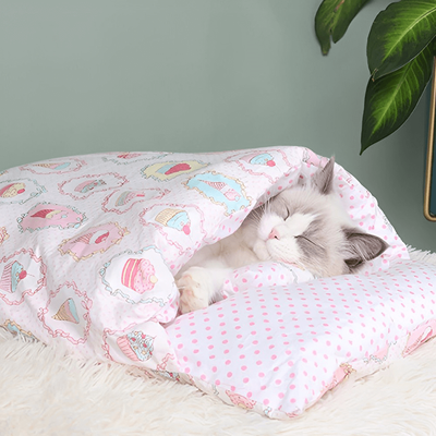 PetsAreLife Cozy Cat & Dog Comforting Calming Bed Pink L
