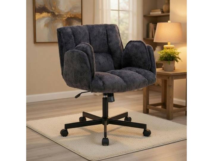 CollaHausse Chaise de Bureau Pivotante avec Accoudoirs Pliables Charge 150kg Noir